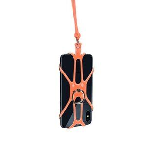 ⭐Cell Phone Lanyard Universal Adaptable Neck Phone Holder Silicone Orange New